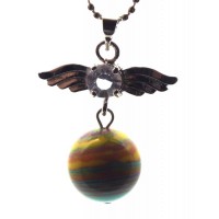 Angel Inspired Rainbow Calsilica Gemstone Pendant